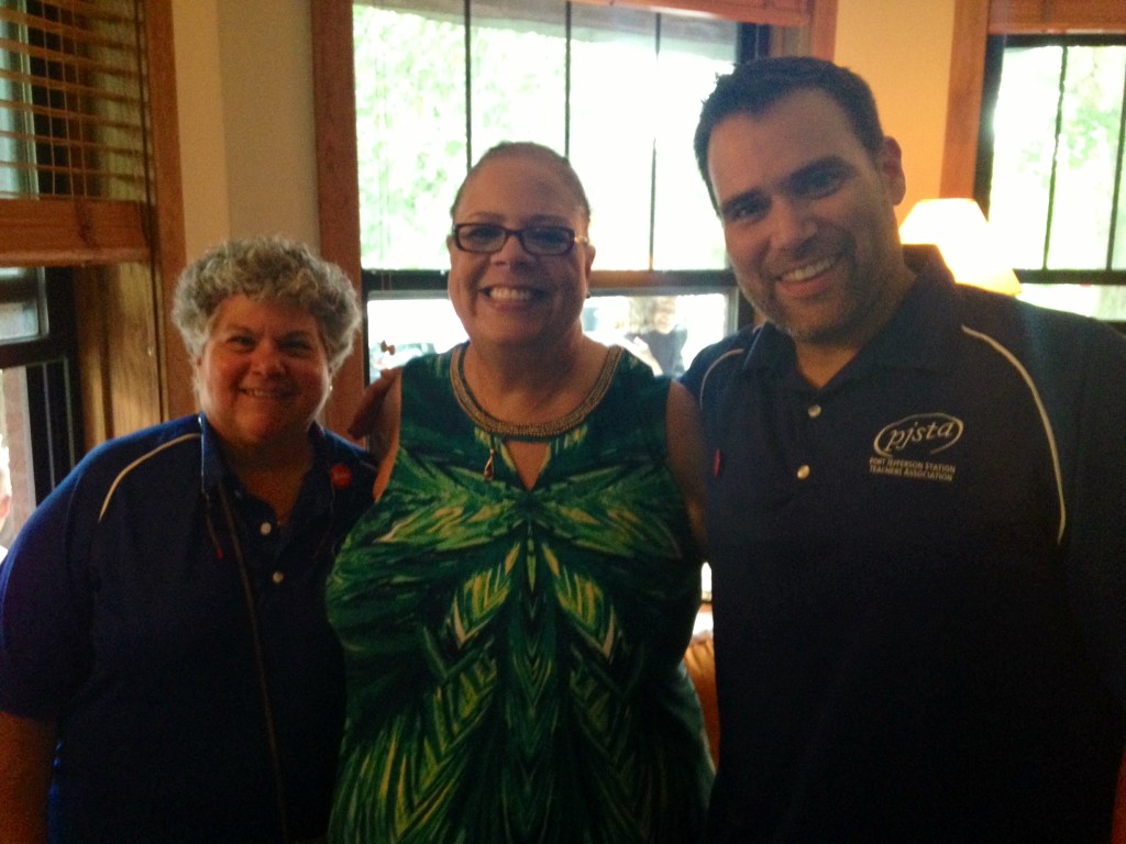 Beth Dimino, Karen Lewis, and Brian St. Pierre this summer in Chicago.